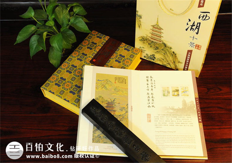 西湖十景中式复古卡书装订设计-成都卡书制作