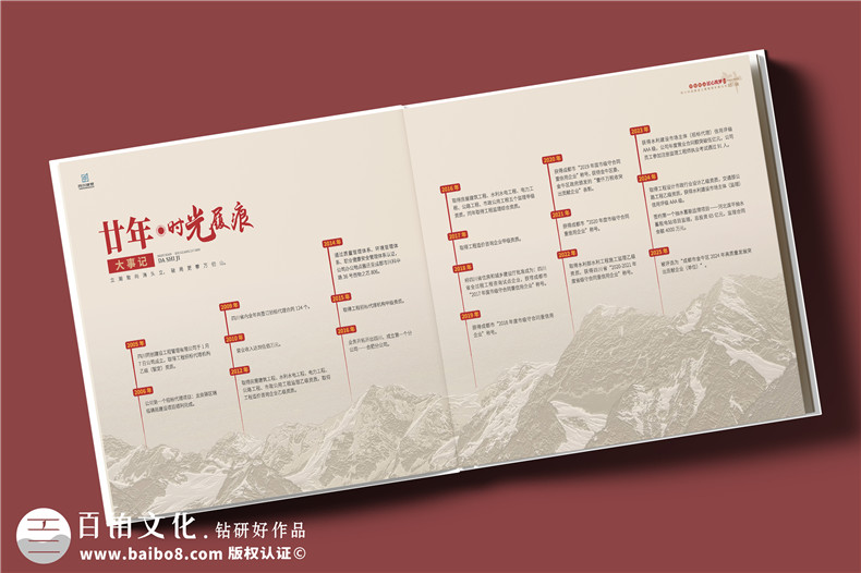 建筑行业公司成立20周年纪念册-工程公司周年庆画册