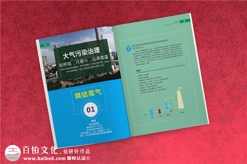 环保科技企业画册设计案例,第三方环境尾气污水治理公司画册排版